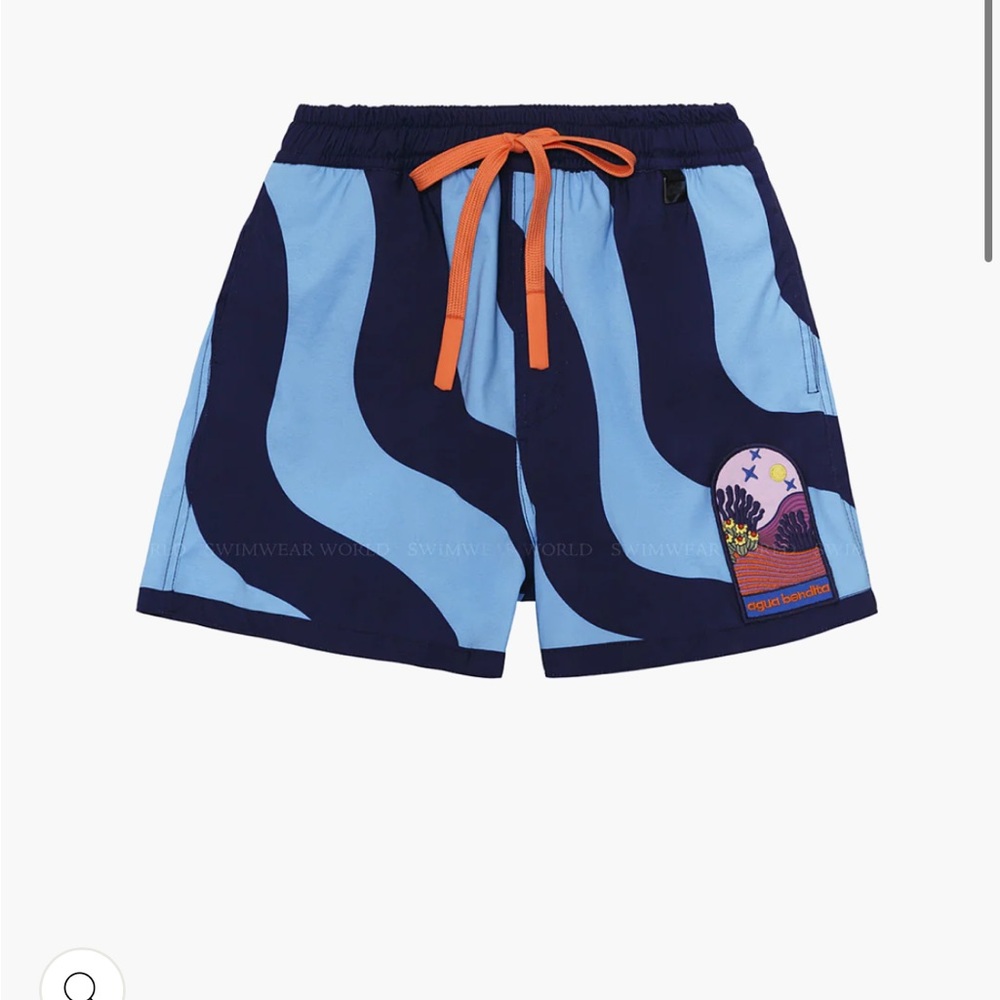 Blue and Orange Swim Shorts for Kids